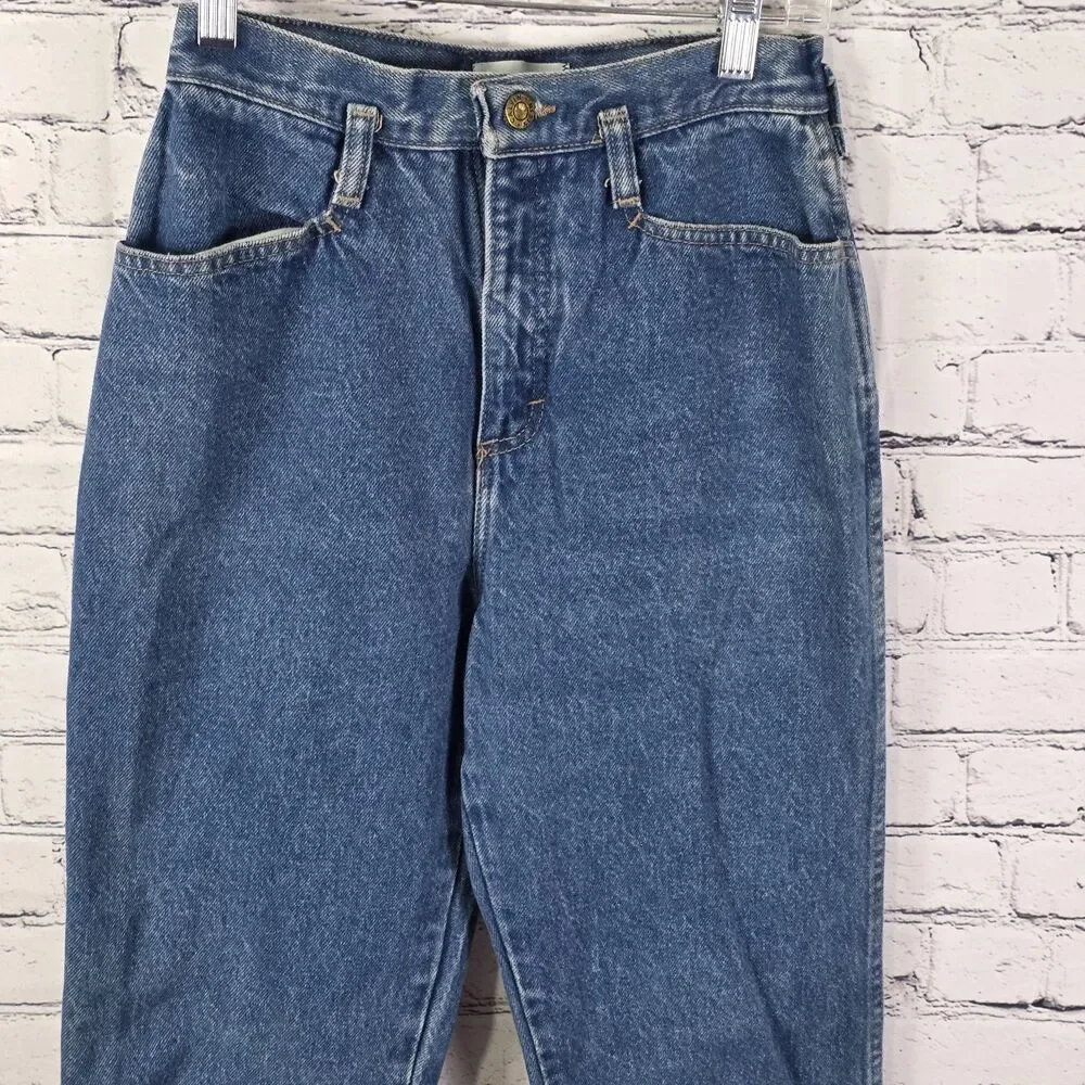 Vtg Calvin Klein Women's Sz 7 Blue High-Rise Straight Leg Denim Jeans